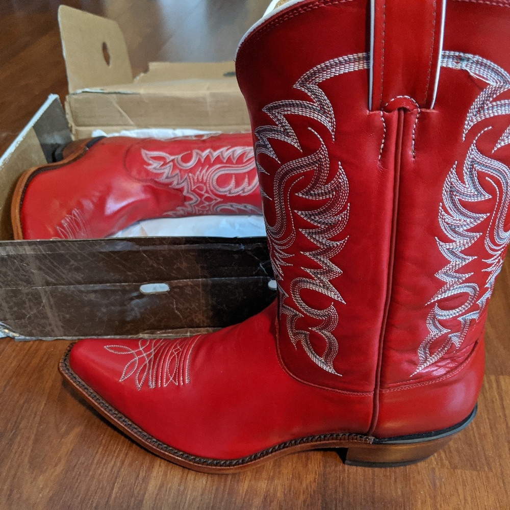 NOCONA "RHINESTONE RED" COWBOY LEATHER BOOT
